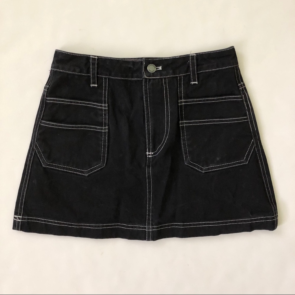 LF carmar black denim mini skirt high waisted